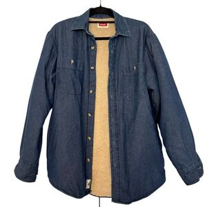 Vintage Wrangler Sherpa Lined Denim Shacket Shirt Jacket